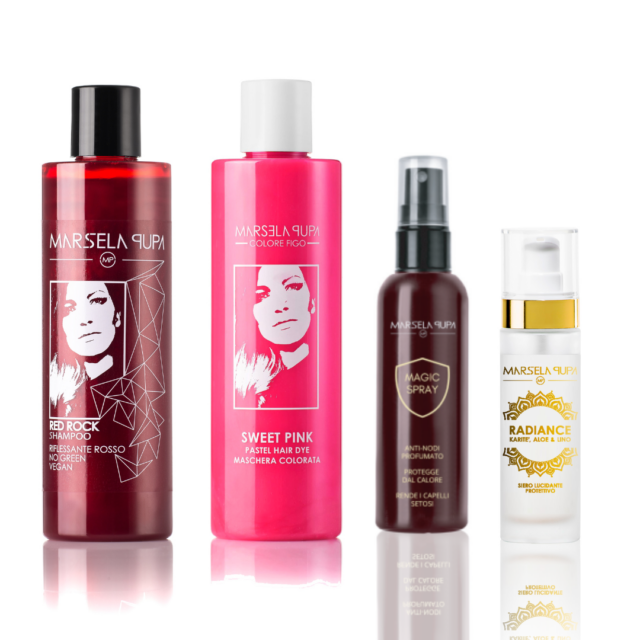 Marsela Pupa Kit Capelli Rossi Rosa perfetti - shampoo red rock maschera sweet pink